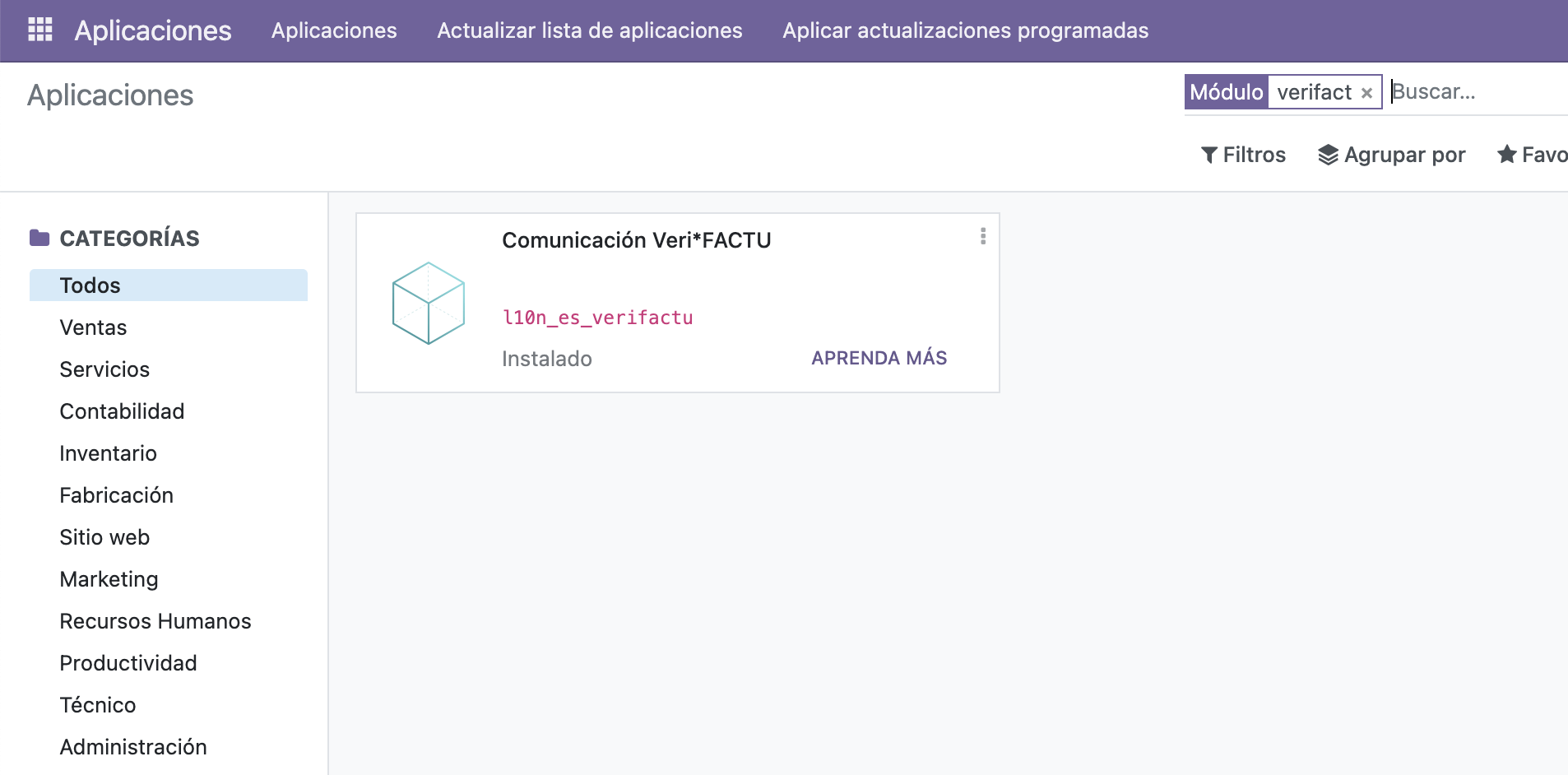 Modulo de VeriFactu en Odoo Community
